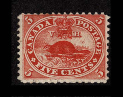 Lot # 469 1859, Beaver, 5¢ Vermilion - Unused Stamps