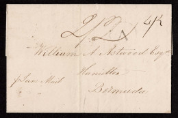 Lot # 580 1834 London To Bermuda Stampless: Folded Letter Date-lined "London 7 June 1834" - ...-1840 Prephilately