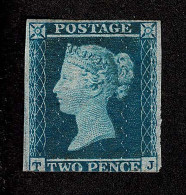 Lot # 594 1849 2d Blue, Plate 4 INVERTED WATERMARK TJ - Nuovi