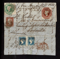 Lot # 607 Great Britain: Forwarded In India: 1848, Queen Victoria (embossed), 10d Brown Together With 1847, Queen Victor - Covers & Documents