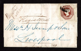 Lot # 609 Internal Registered: 1848, Queen Victoria (embossed), 10d Brown Die 4 - Covers & Documents