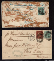 Lot # 622 Great Britain Covers: 1867, 1873 1s Green, 14 Covers All Between 1867 And 1877 - Lettres & Documents