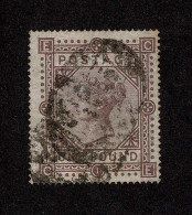 Lot # 626 1878, Queen Victoria, £1 Brown Lilac, Maltese Cross Watermark - Used Stamps