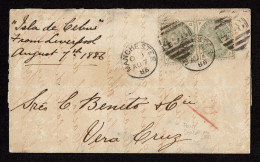 Lot # 639 Used To Vera Cruz: 1884, Queen Victoria, 4d Dull Green PAIR - Covers & Documents