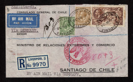 Lot # 677 Used To Chile: 1934, King George V Re-engraved “Seahorse”, 2s6d Chocolate Brown (trivial Perf Toning), 1924, K - Cartas & Documentos