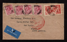 Lot # 692 Used To Brazil: 1934, King George V Re-engraved “Seahorse”, 5s Bright Rose Red And 1926, King George V, 6d Pur - Cartas & Documentos