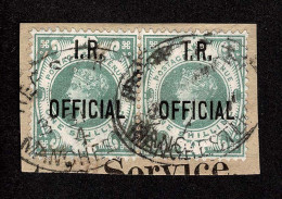 Lot # 716 Inland Revenue Official, 1889 1s Dull Green (Type O1) Pair - Oficiales