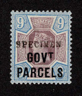 Lot # 726 Govt. Parcels: 1888 9d Dull Purple And Blue Overprint SPECIMEN Type 9 - Dienstmarken