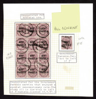 Lot # 731 Govt. Parcels: Usage Group Comprising: 1897 1d Lilac, Used Block Of Twelve - Dienstmarken