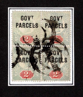 Lot # 733 Govt. Parcels, 1891, 2d Gray Green & Carmine Block Of Four - Service