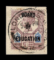Lot # 737 Board Of Education Official, 1902, Queen Victoria, 5d Dull Purple & Blue - Dienstmarken