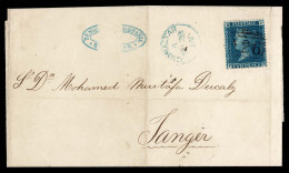 Lot # 754 Used In Gibraltar: 1858, 2d Blue, Pl. 7 Letters In All Four Corners, “thick Lines” - Other & Unclassified