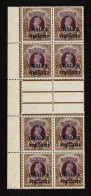 Lot # 773 India Gwalior: 1938-48 2r Purple Brown Interpanneau Block Of Eight - Sonstige & Ohne Zuordnung