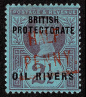 Lot # 794 Niger Coast Protectorate: 1893 ½d Type H (vermilion) On 2½d Purple - Niger (1960-...)
