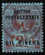 Lot # 796 Niger Coast Protectorate: 1893, Old Calabar Provisional, ½d Type 9 On 2½d Purple On Blue, Vermilion Surcharge - Níger (1960-...)