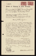 Lot # 823 Rhodesia 1910 -13, King George V “Double Head”: 6d Shades, Four Power Of Attorney Documents - Rhodesia & Nyasaland (1954-1963)