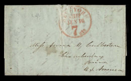 Lot # 836 China:Stampless Used To United States; 1848 Full Folded Letter Datelined Ningpo Feb 21, 1848 Carried By Favor  - Cartas & Documentos