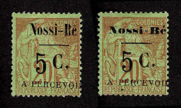 Lot # 863 Nossi-Be: 1891 5c On 20c Overprints P&Q, 2 Stamps - Autres - Afrique