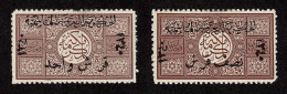 Lot # 868 Saudi Arabia: Hejaz, 1921, “Hashemite Kingdom” Surcharge, ½pi On 1pa Lilac Brown, Both Types - Vitry-la-Ville