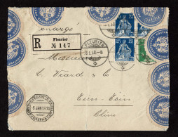 Lot # 873 Switzerland: German Post Offices; 1910 Registered Domestic Cover From Fleurier, Switzerland To Tientsin,China  - Nuevos