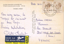 51767. Postal Aerea HARA (Karacabey) Turquia 1965.  Vista Santa SOFIA Museum - Cartas & Documentos