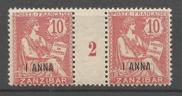 ZANZIBAR N° 48 Millésime 2 NEUF** LUXE SANS CHARNIERE  / Hingeless / MNH - Nuovi