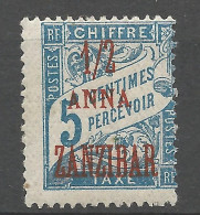 ZANZIBAR TAXE N° 1 Surcharge Carmin NEUF*  CHARNIERE  / Hinge  / MH - Altri & Non Classificati