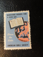 BIBLE Society READ THE BIBLE  EUROPE Religion Christianism Vignette Poster Stamp Label USA - Non Classés