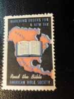 BIBLE Society READ THE BIBLE NORTH AMERICA Religion Christianism Vignette Poster Stamp Label USA - Sin Clasificación