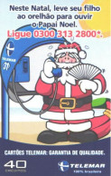 Brazil:Brasil:Used Phonecard, Telemar, 40 Credits, Santa Claus, 2002 - Brasilien