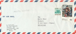 Japan Air Mail Cover Sent To Switzerland With Topic Stamps - Luchtpost