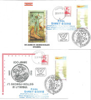 2282n: Österreich 1982, St. Georgs- Kolleg Istanbul, Stempelkombination Mit Türkei, Unterschiedliche Kuvertcachets - Lettres & Documents