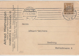 Ganzsache, Postkarte, Hamburg 1925 - Interi Postali Privati