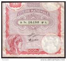 LOTERIE NATIONALE - 1933 - Billet Entier 100F.- 2 ème Tranche - Billets De Loterie