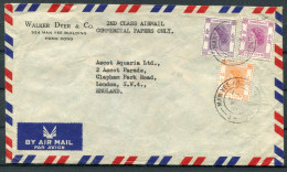 1961 Hong Kong Man Yee Arcade (2nd Class Airmail 65c Rate) Airmail Cover (Walker Dyer) - Ascot Aquaria, London England - Covers & Documents