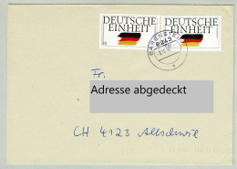Deutschland 1990, Brief Ersttag Deutsche Einheit Bärenstein - Allschwil (Schweiz) - Autres & Non Classés