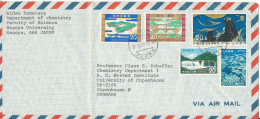 Japan Air Mail Cover Sent To Denmark 31-3-1974 With Topic Stamps Folded Cover - Poste Aérienne