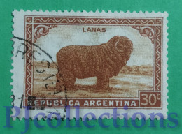 S219- ARGENTINA 1936 LANA - WOOL 30c USATO - USED - Oblitérés