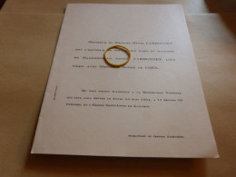 I16-11 Invitation Mariage Josepha De Coen André Lefebvre   1933 Rouen - Mariage