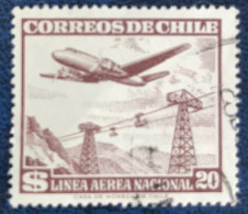 Chile - Chili - C18/48 - 1959 - (°)used - Michel 552 - Vliegtuig Boven Skilift - Chili