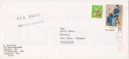 Japan Cover Sent Sea Mail To Switzerland 20-10-1979 With Topic Stamps - Brieven En Documenten