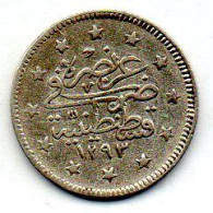 OTTOMAN EMPIRE - SULTAN ABDUL HAMID II, 2 Piastres, Silver, Year 33 (AH1293), KM # 736 - Other - Asia