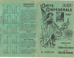 Carte POSTALE  Ancienne De  SYNDICAT - Carte CGT De 1937, Fédération De L'Alimentation (4 Volets) - Labor Unions