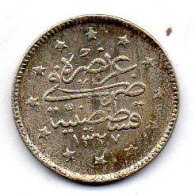 OTTOMAN EMPIRE - SULTAN MUHAMMAD V, 2 Piastres, Silver, Year 6 (AH1327), KM # 749 - Other - Asia