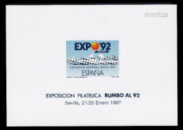 ESPAÑA 1987 - PRUEBA OFICIAL FILATELICA RUMBO AL 92 - EDIFIL Nº 11 (EN CATALOGO VALORADA EN 155€) - Ensayos & Reimpresiones