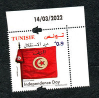 2022 - Tunisie - Fête De L’indépendance - Drapeau - Série Complète 1v.MNH** Coin Daté - Tunisie (1956-...)