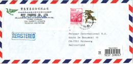 Taiwan Taipei Registered Air Mail Cover Sent To Switzerland - Poste Aérienne