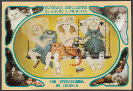 SAO TOME' E PRINCIPE - 1981 - Foglietto Timbrato FDC Yvert BF30. - Chats Domestiques