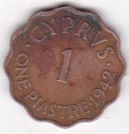 Chypre 1 Piastre 1942 George VI, En Bronze , KM# 23a - Chipre