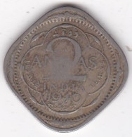 Inde 2 Annas 1940 Calcutta George VI, En Cupro Nickel, KM# 540 - Inde